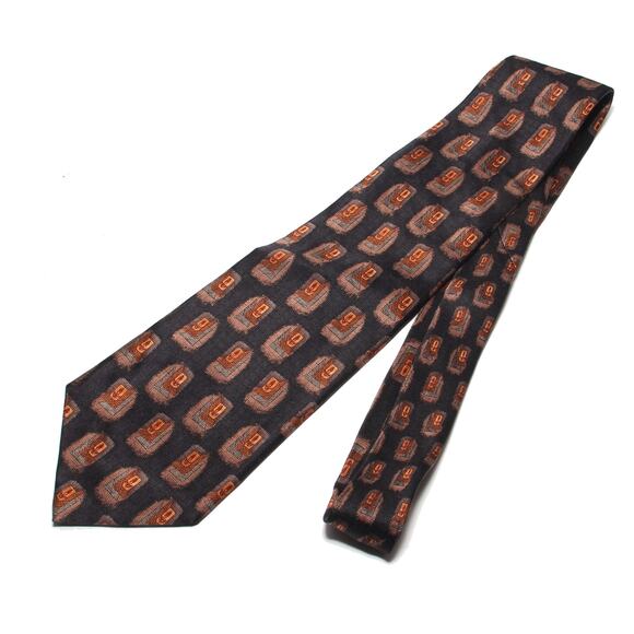 J.Z. Richards Hand Crafted Abstract Print Silk Tie 4" x 59" - Picture 3 of 5